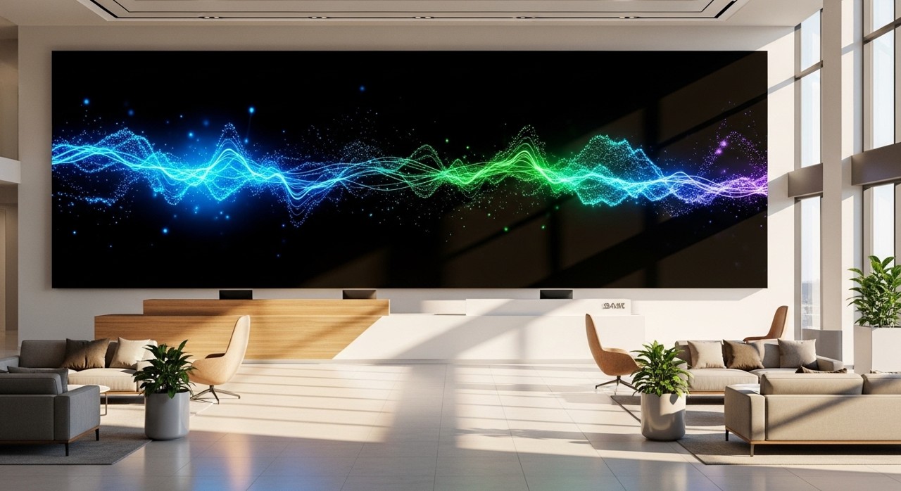 LED video wall panels in a venue