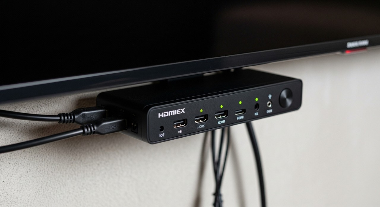 Streaming media player device connected to TV